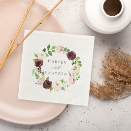 Blush Romance | Floral Wreath Wedding Servet