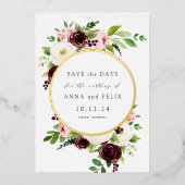 Blush Romance Folie Weddenschap Save the Date Card Folie Uitnodiging (Voorkant)
