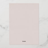 Blush Romance Folie Weddenschap Save the Date Card Folie Uitnodiging (Achterkant)