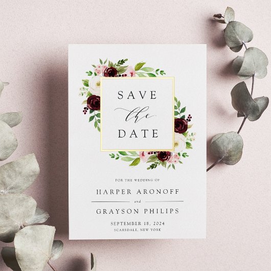 Blush Romance Folie Weddenschap Save the Date Card Uitnodiging