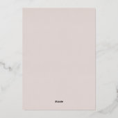 Blush Romance Folie Weddenschap Save the Date Card Uitnodiging (Achterkant)