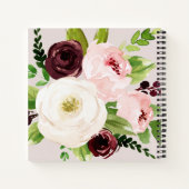 Blush Romance Gepersonaliseerde Bloemen Notitieboek (Achterkant)