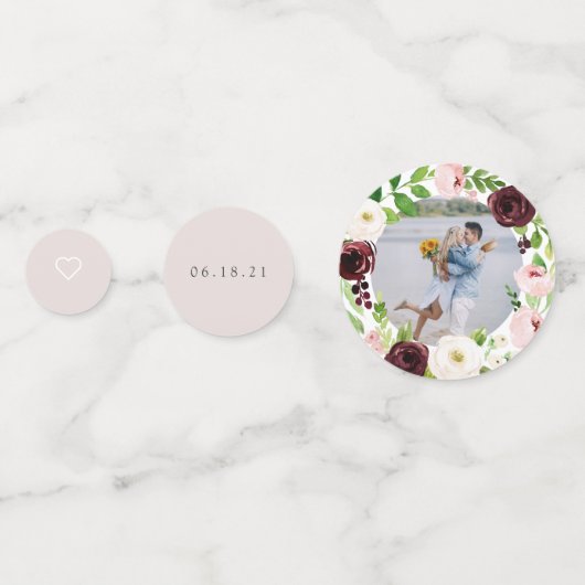 Blush Romance gepersonaliseerde bruiloft Confetti (Achterkanten)