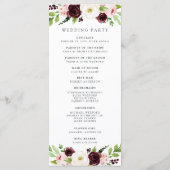 Blush Romance huwelijksceremonie programma Programmakaart (Achterkant)