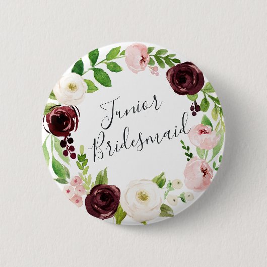 Blush Romance Junior Bridesmaid Ronde Button 5,7 Cm (Voorkant)