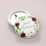 Blush Romance Junior Bridesmaid Ronde Button 5,7 Cm<br><div class="desc">Identificeer de hoofdrolspelers op je vrijgezellenfeest met onze elegante,  liefdevolle glazen florale knoppen. Button heeft een wazige roze en burgundy marsala waterverf florale kreet met " junior bridesmaid " in het schrift met handschrift .</div>