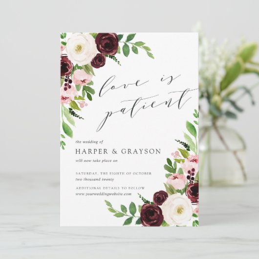 Blush Romance liefde is het uitstellen van een bru Kaart (Staand voorkant)