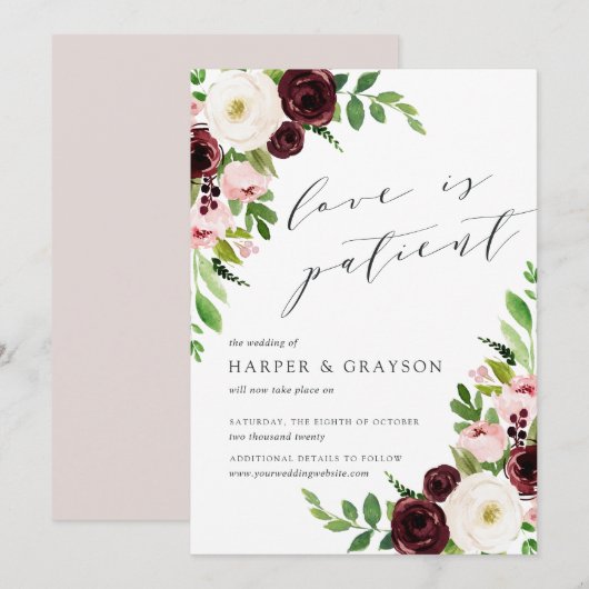 Blush Romance liefde is het uitstellen van een bru Kaart (Voorkant / Achterkant)