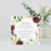 Blush Romance Plein Huwelijksuitnodiging Kaart (Staand voorkant)