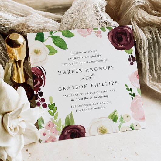 Blush Romance Plein Huwelijksuitnodiging Kaart