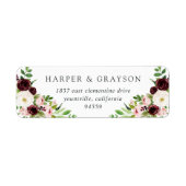 Blush Romance Return Address Etiket (Voorkant)