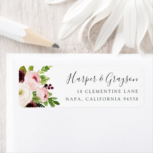 Blush Romance Return Address Etiket (Insitu)
