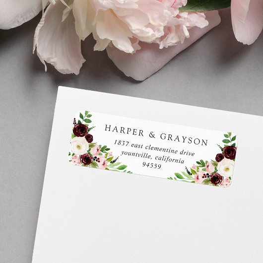 Blush Romance Return Address Etiket