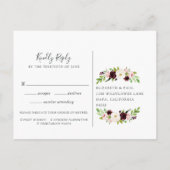 Blush Romance RSVP Briefkaart met maaltijdkeuze (Achterkant)