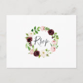Blush Romance RSVP Briefkaart met maaltijdkeuze (Voorkant)