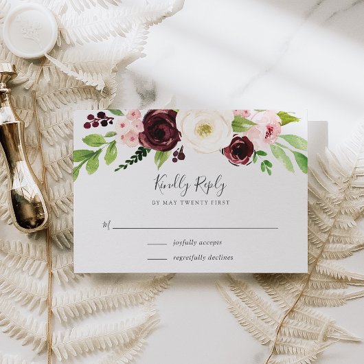 Blush Romance RSVP-kaart RSVP Kaartje