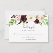 Blush Romance RSVP-kaart RSVP Kaartje (Voorkant)