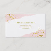 Blush Romance | Waterverf en Gold Script Visitekaartje (Achterkant)