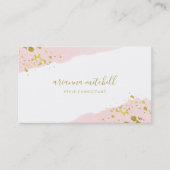 Blush Romance | Waterverf en Gold Script Visitekaartje (Voorkant)