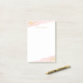 Blush Romance | Waterverf en goud Post-it® Notes (Op bureau)
