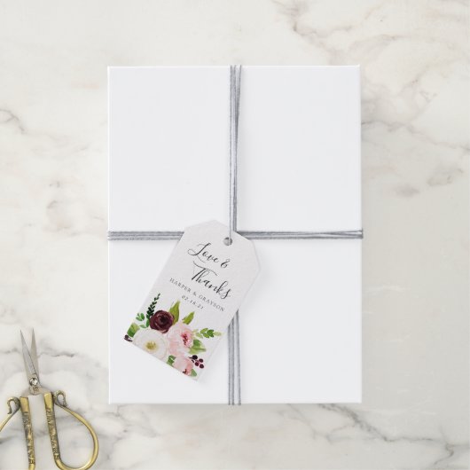 Blush Romance Weddenschap Cadeaulabel (Met Touw)