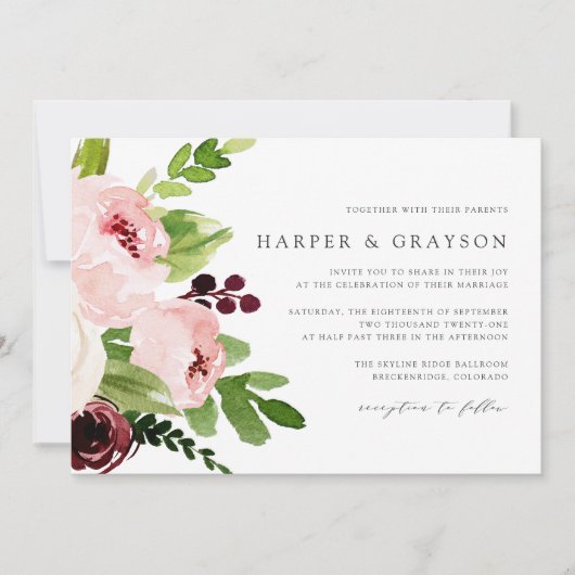 Blush Romance Weddenschap Kaart (Voorkant)