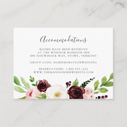 Blush Romance | Wedding Hotel Accommodatie Kaarten (Voorkant)