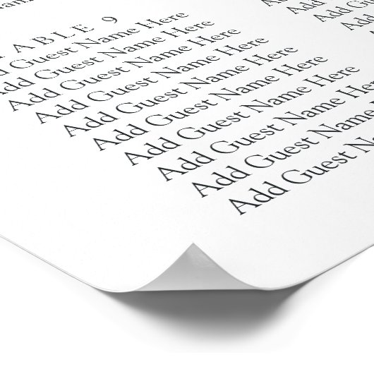 Blush Romance Wedding Seating Chart Poster (Hoek)