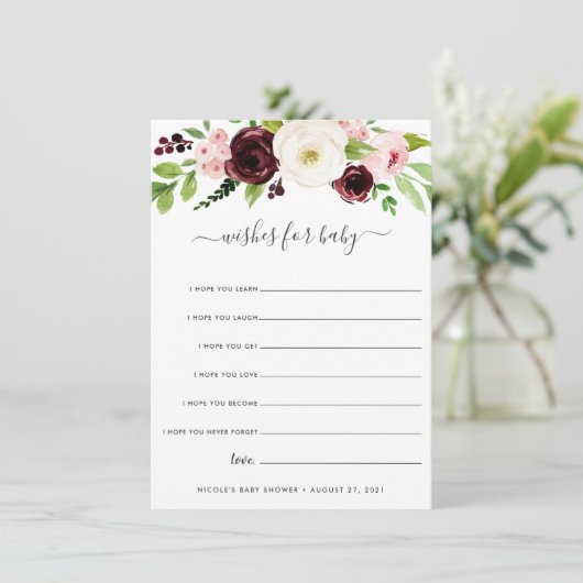 Blush Romance wenst Baby Kaart (Staand voorkant)