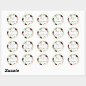 Blush Romance Wreath Wedding Ronde Sticker (Vel)