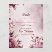 Blush Romantic Pink Floral Wedding Details Informatiekaartje (Voorkant)