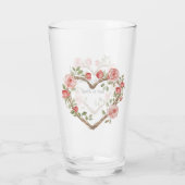Blush Romantisch Roos Bloemen Hart Liefde Glas (Achterkant)