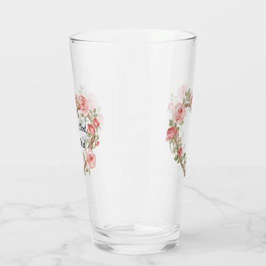 Blush Romantisch Roos Bloemen Hart Liefde Glas (Links)