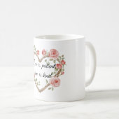 Blush Romantisch Roos Bloemen Hart Liefde Koffiemok (Voorkant rechts)
