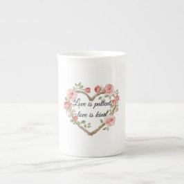 Blush Romantisch Roos Bloemen Hart Liefde Porselein Kop