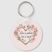 Blush Romantisch Roos Bloemen Hart Liefde Sleutelhanger (Voorkant)