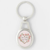 Blush Romantisch Roos Bloemen Hart Liefde Sleutelhanger (Voorkant)