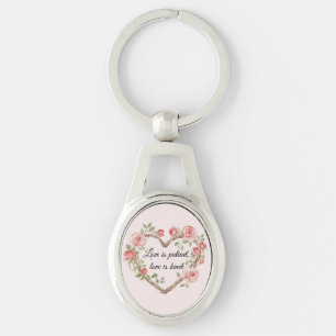 Blush Romantisch Roos Bloemen Hart Liefde Sleutelhanger