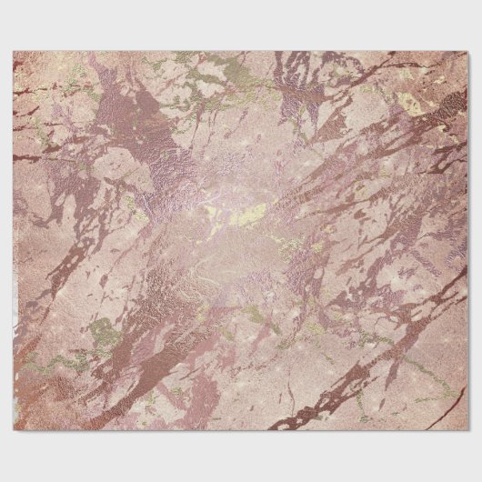 Blush Roos Abstract Gold Metallic Glass Stromen Cadeaupapier (Vlak)