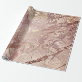 Blush Roos Abstract Gold Metallic Glass Stromen Cadeaupapier (Uitgerold)