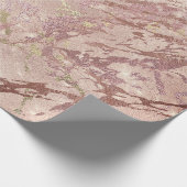 Blush Roos Abstract Gold Metallic Glass Stromen Cadeaupapier (Hoek)