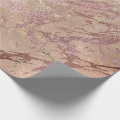 Blush Roos Abstract Gold Metallic Marble Strokes Cadeaupapier (Hoek)