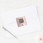 Blush roos bedrijfsnaam qr code instagram vierkante sticker (Envelop)