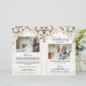 Blush Roos begrafenisprogramma | Volgorde van de d (Staand voorkant)