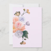 Blush Roos Bleek Paars Modern Floral Wedding Kaart (Achterkant)