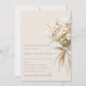 Blush Roos Bloemen Bruiloft Boeket Vrijgezellenfee Kaart (Voorkant)