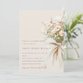 Blush Roos Bloemen Bruiloft Boeket Vrijgezellenfee Kaart (Staand voorkant)