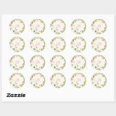 Blush roos bloemen bruiloft sticker (Vel)
