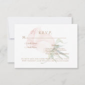 Blush Roos Bloemen Eenvoudige Bruiloft RSVP Kaart (Voorkant)