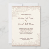 Blush Roos Bloemen Kant Swirl Bruiloft Kaart (Voorkant)